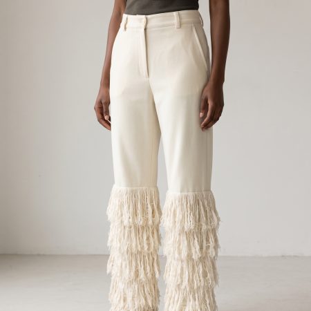 IVORY FRINGE PANTS