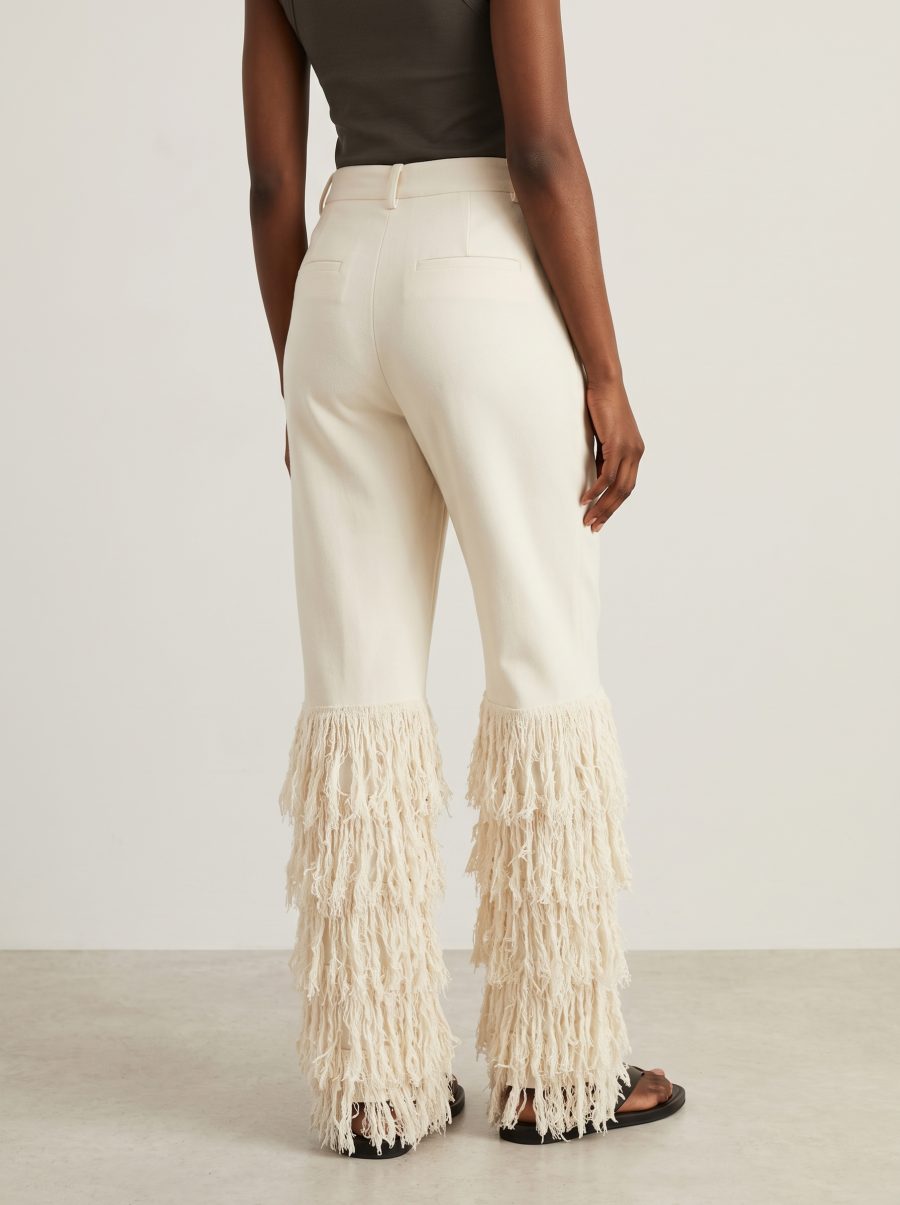 IVORY FRINGE PANTS - Image 2